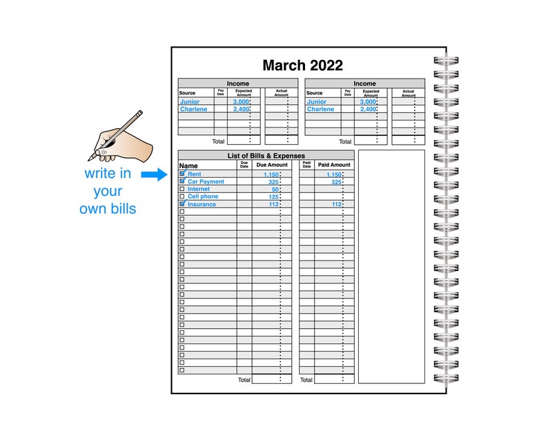2023 Budget Planner 12 Months Budget Book Budget Planner Etsy