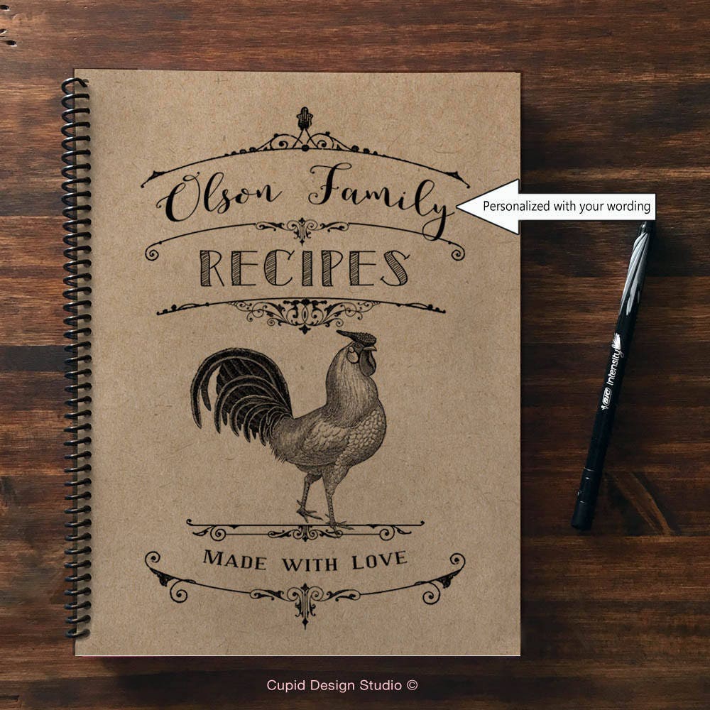 Personalized Family recipe book blank cookbook kraft 100 Etsy