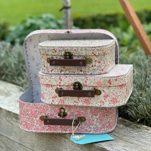 Paper Mache 2 Piece Nesting Mini Suitcases School Project Gift 