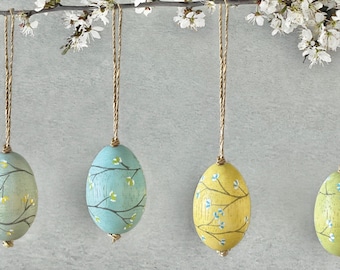 Blossom Painted Hanging Wooden Egg