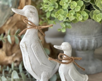 White Rustic Standing Ducks - Available in 2 sizes