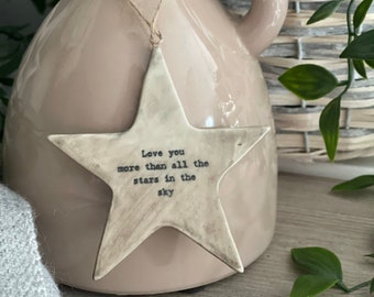 East Of India Rustic hanging star - Love You