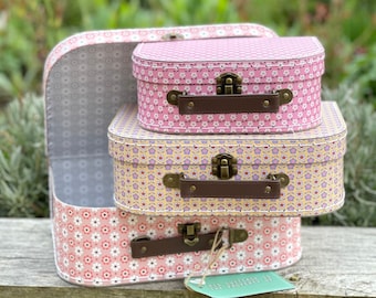 Spring Retro Suitcases - Set of 3