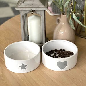 White Ceramic Dish/Bowl Star or Heart image 1