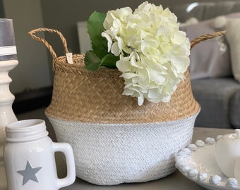 Seagrass white dipped basket