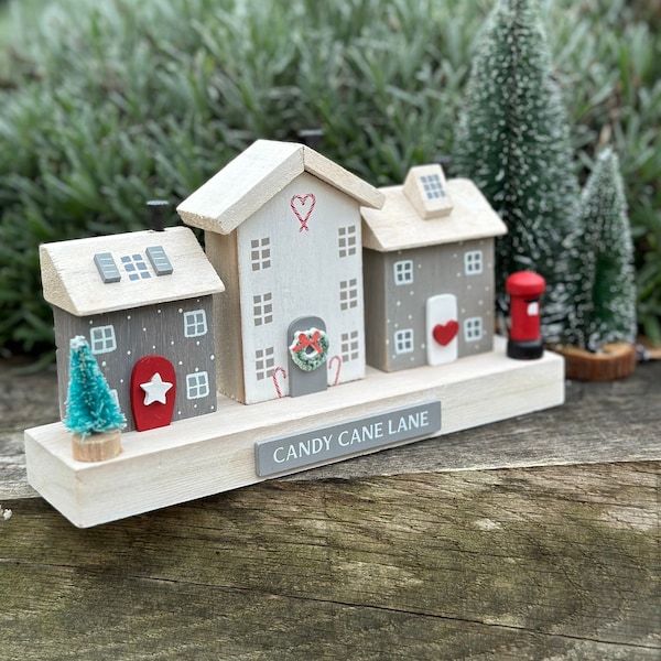 Wooden Christmas House Scene Etsy