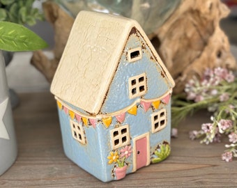 NEW! Garden Flags Village Tea Light House