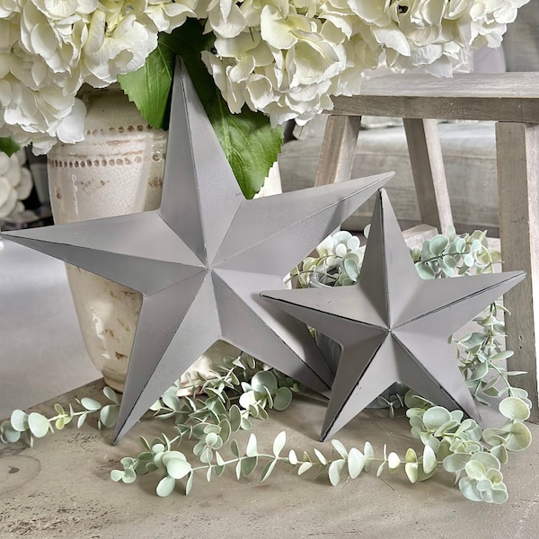 Rustic Grey Metal Barn Star - 2 sizes available
