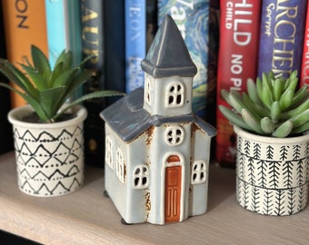 Glazed Ceramic Church/Chapel Tea light