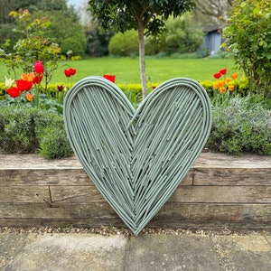 Large Garden Green Wicker Heart- 85cm