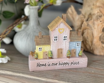 Resin Ornament House "Home is Our Happy Place"