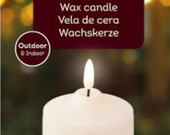 LED white wax pillar candle with timer