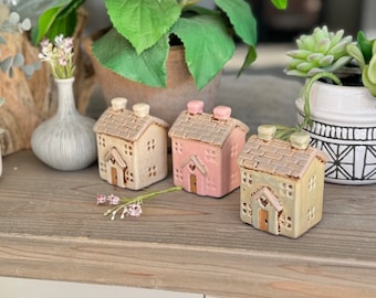 Ceramic House /Cottage Ornament - Available in 3 colours