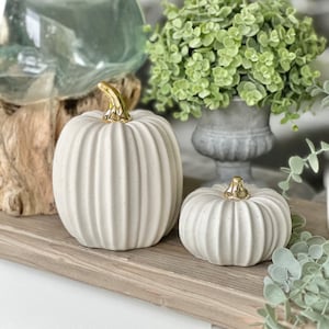 White Ceramic Pumpkins - Choice of 2 Sizes