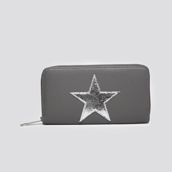 Dark Grey Purse With Silver Star Etsy