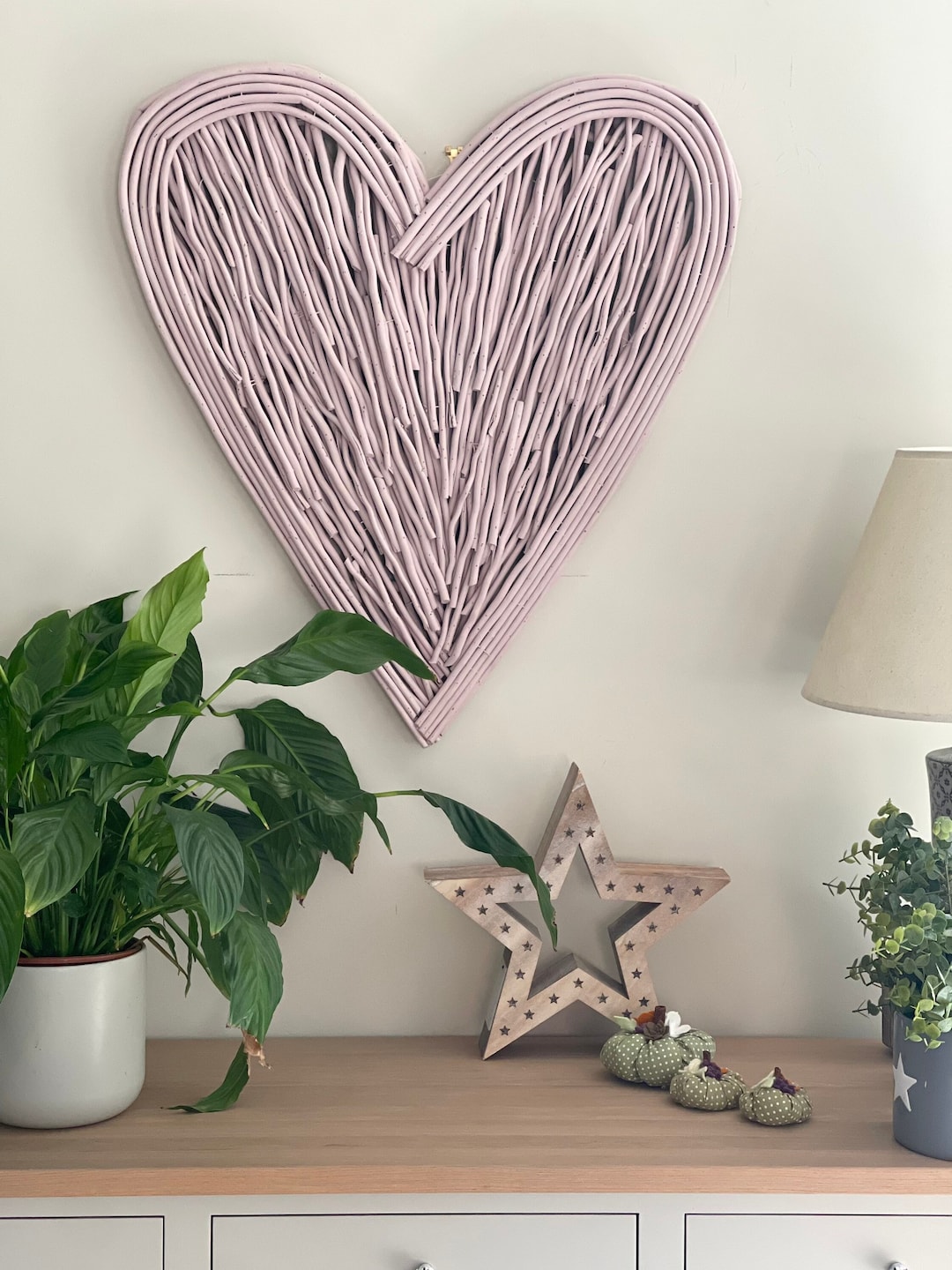 Wicker sale heart lamp