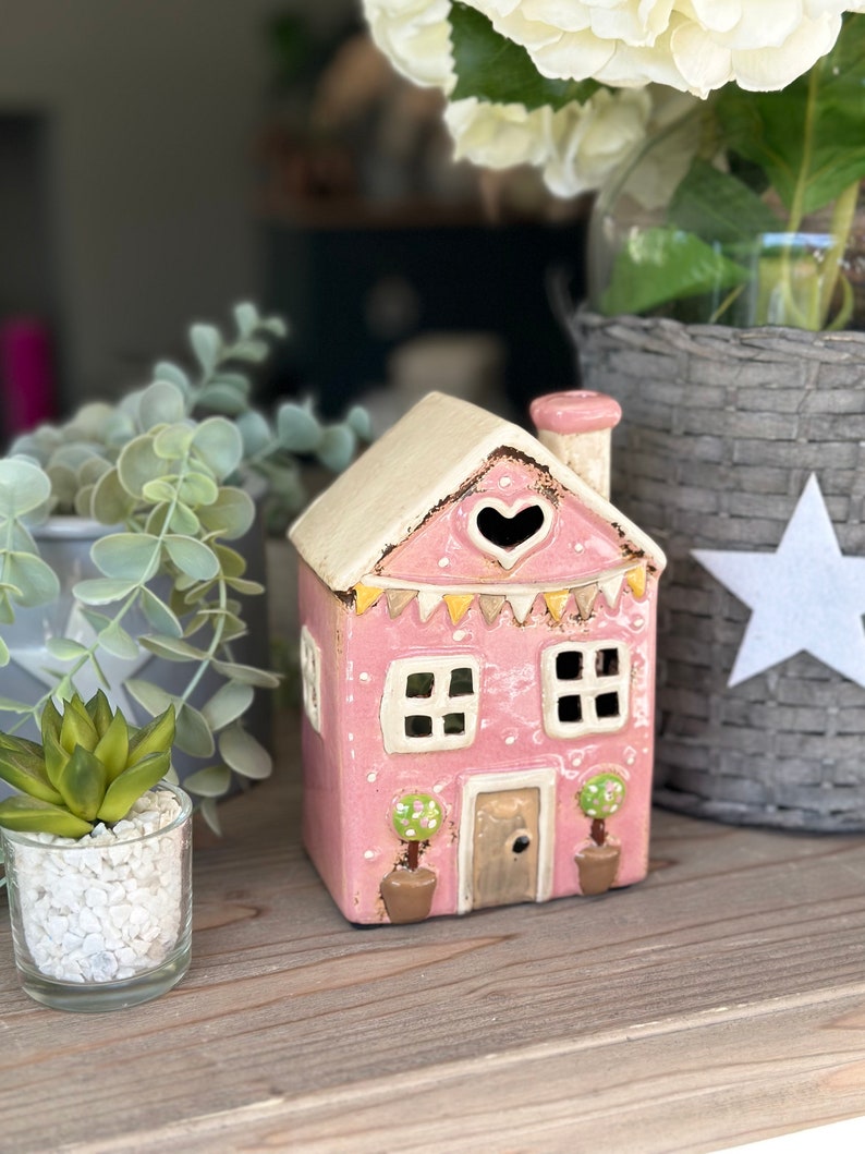 Ceramic Cottage Candle Holders Selection of Colours Etsy