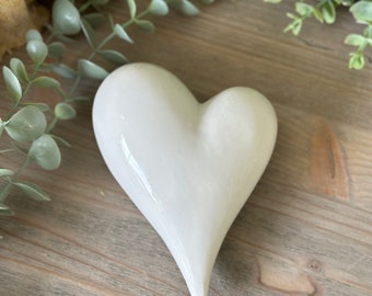 White Chic Ceramic Heart Ornament