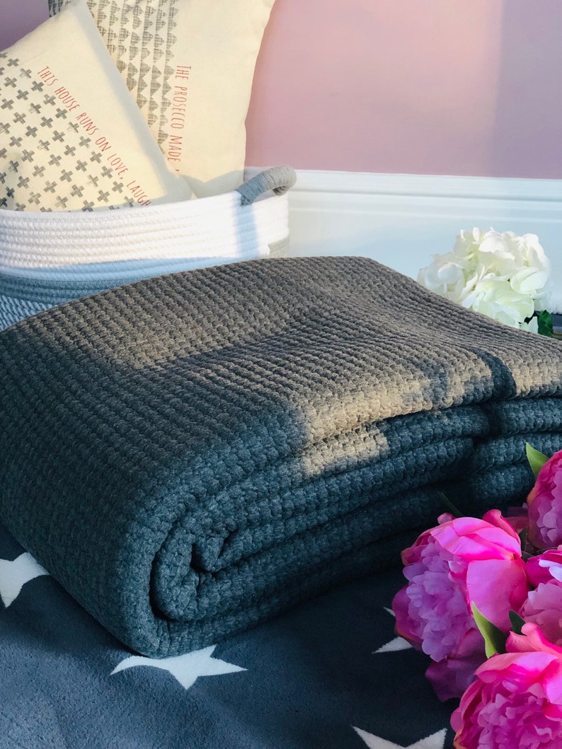 Biggie Best Leah Charcoal Bedspread Large Etsy UK