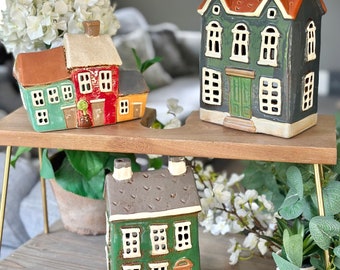 Ceramic House/Cottage Candle Holder -  Available in 3 designs