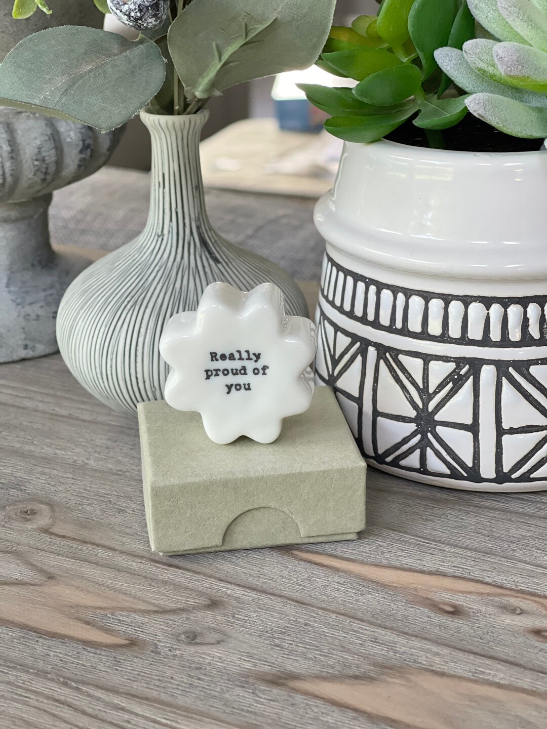Porcelain Flower Token Really Proud of You Etsy