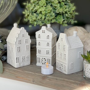 Porcelain White House Light Houses - 3 Design Options