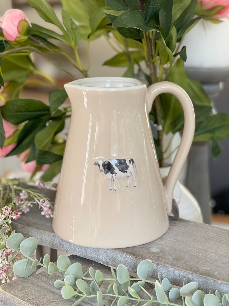 Stoneware Embossed Jug Goose Cow or Chicken Etsy