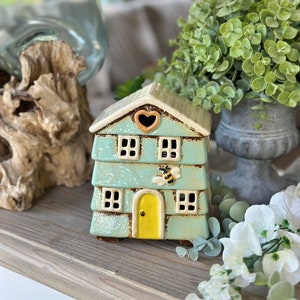 Ceramic Beehive House Aqua Tea light image 2