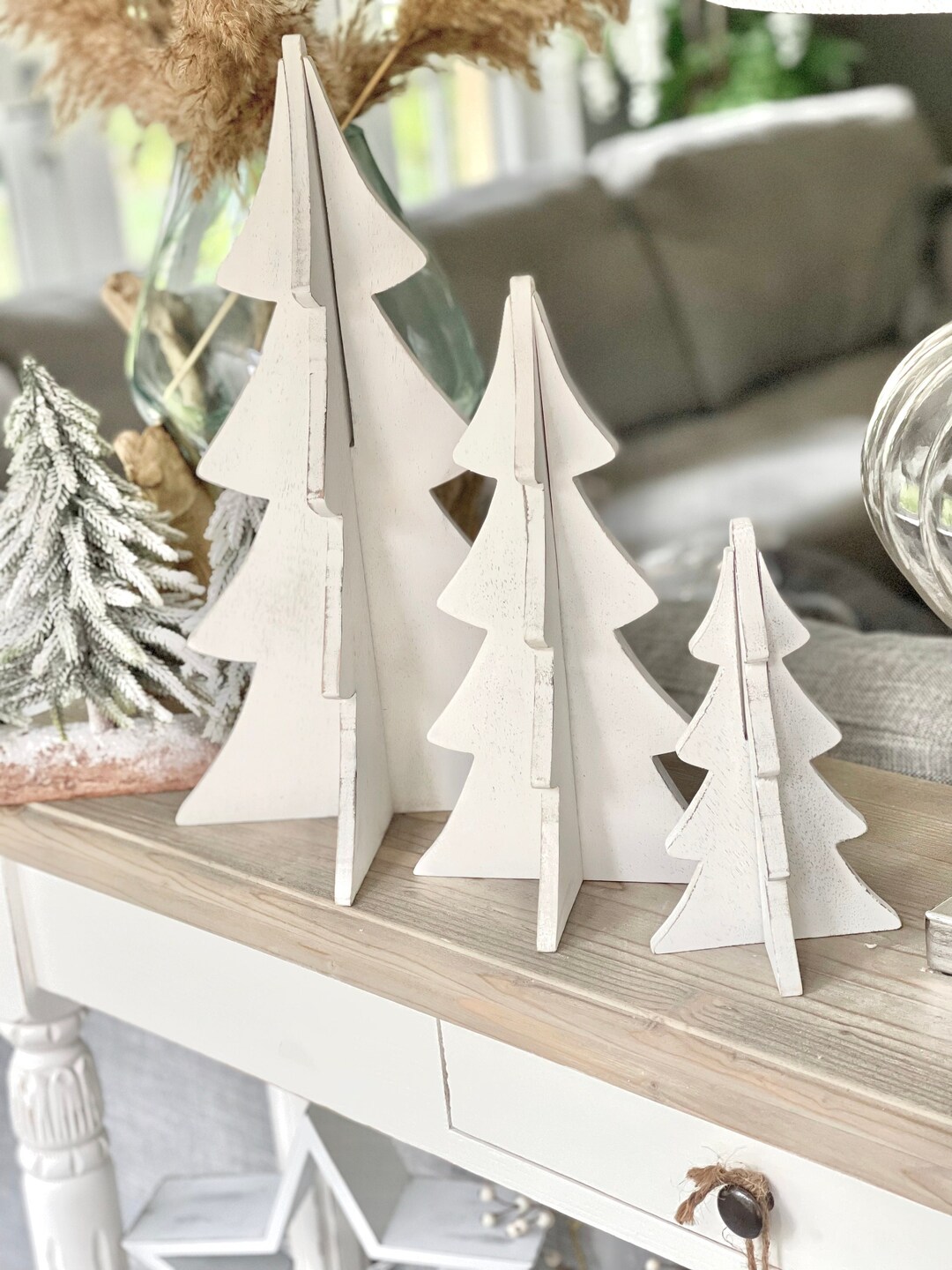 Whitewashed Mange Wood Nordic Christmas Tree - Etsy