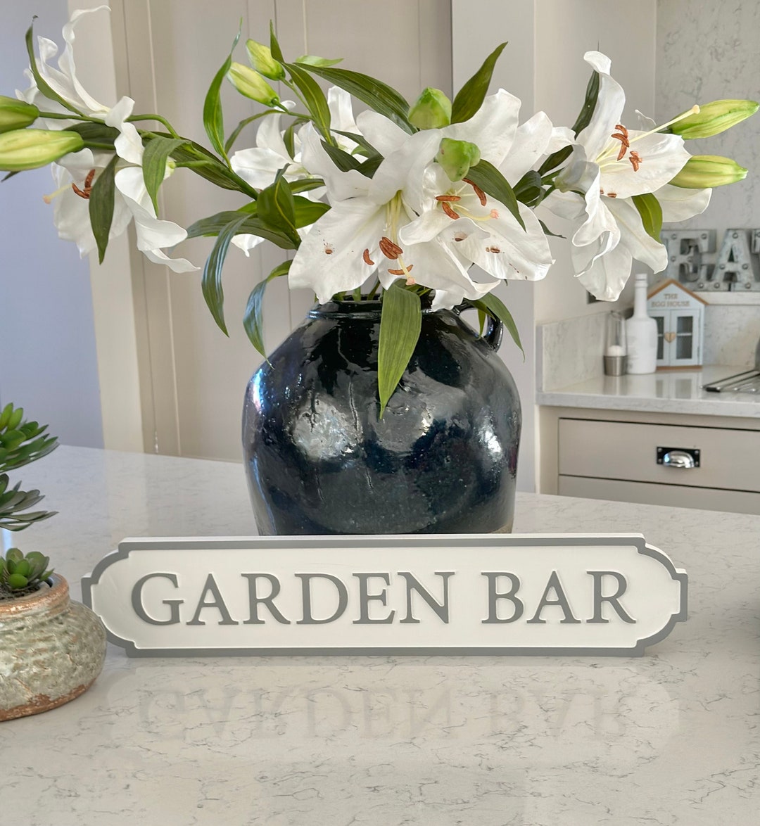 Wooden Sign Garden Bar Etsy