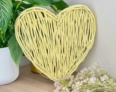 Small Yellow Wicker Heart- 40cm