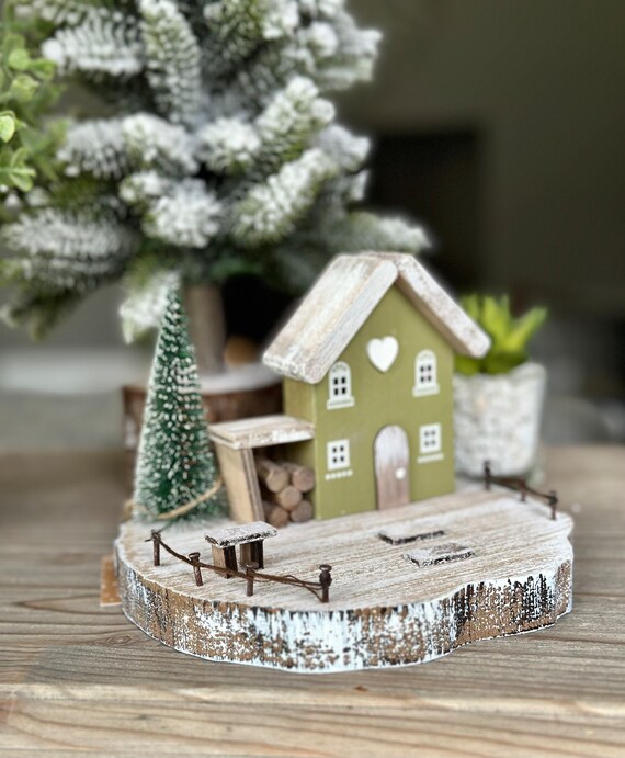 Christmas wooden house decoration Clearance