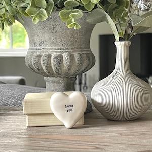 Gift Box - "Love You " Porcelain Heart