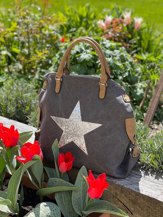 Canvas Star Bag Dark Grey Etsy