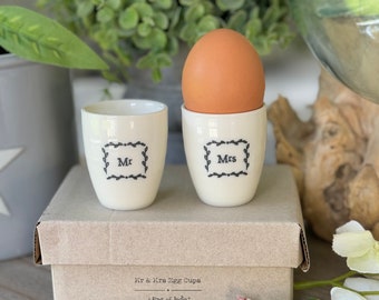 Porcelain Mr & Mrs Egg Cups