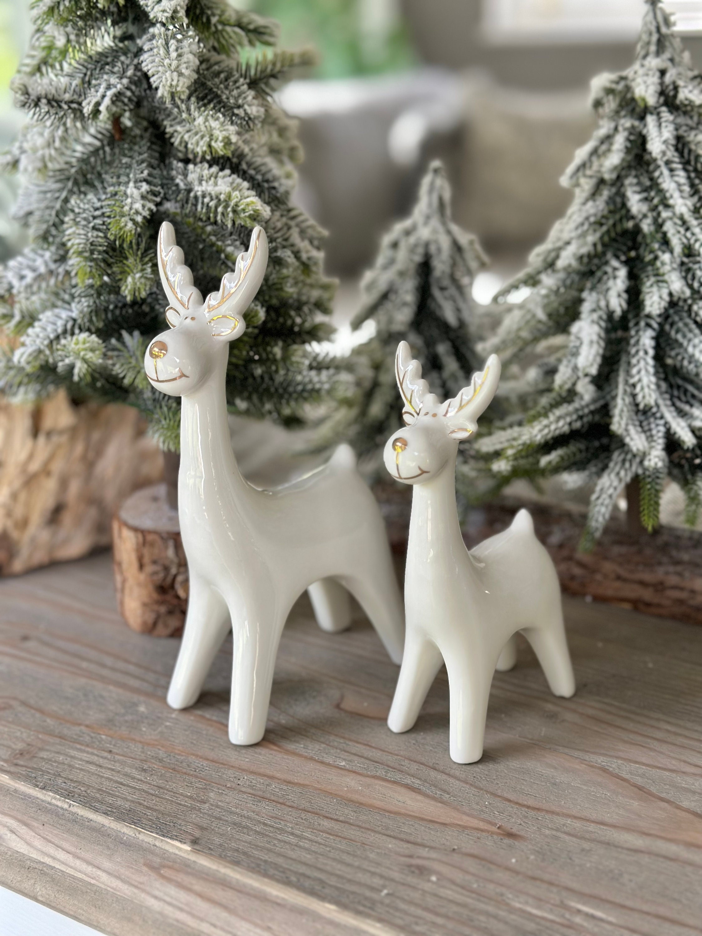 White outlet reindeer decor