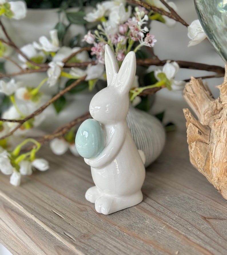 Ceramic White Easter Bunny Available in 2 colours image 4