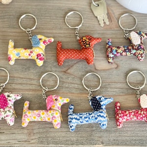 Dachshund Keyrings - 7 Colours Designs