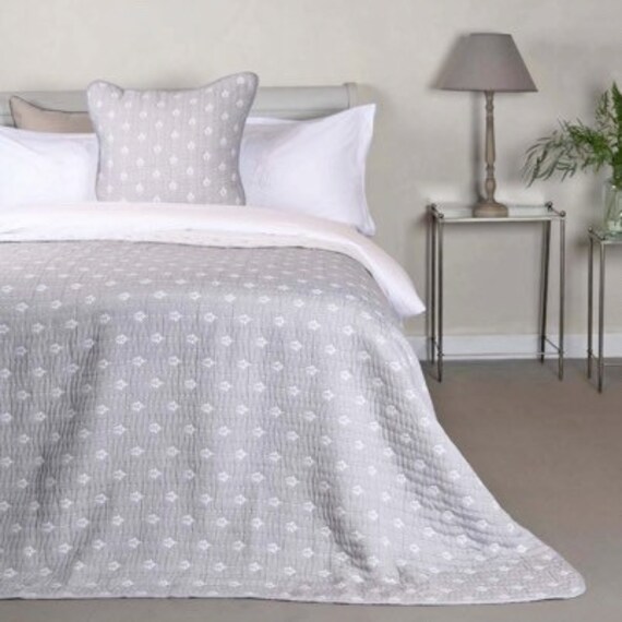 Biggie Best Large Grey Pick Stitch Bedspread Etsy Norway