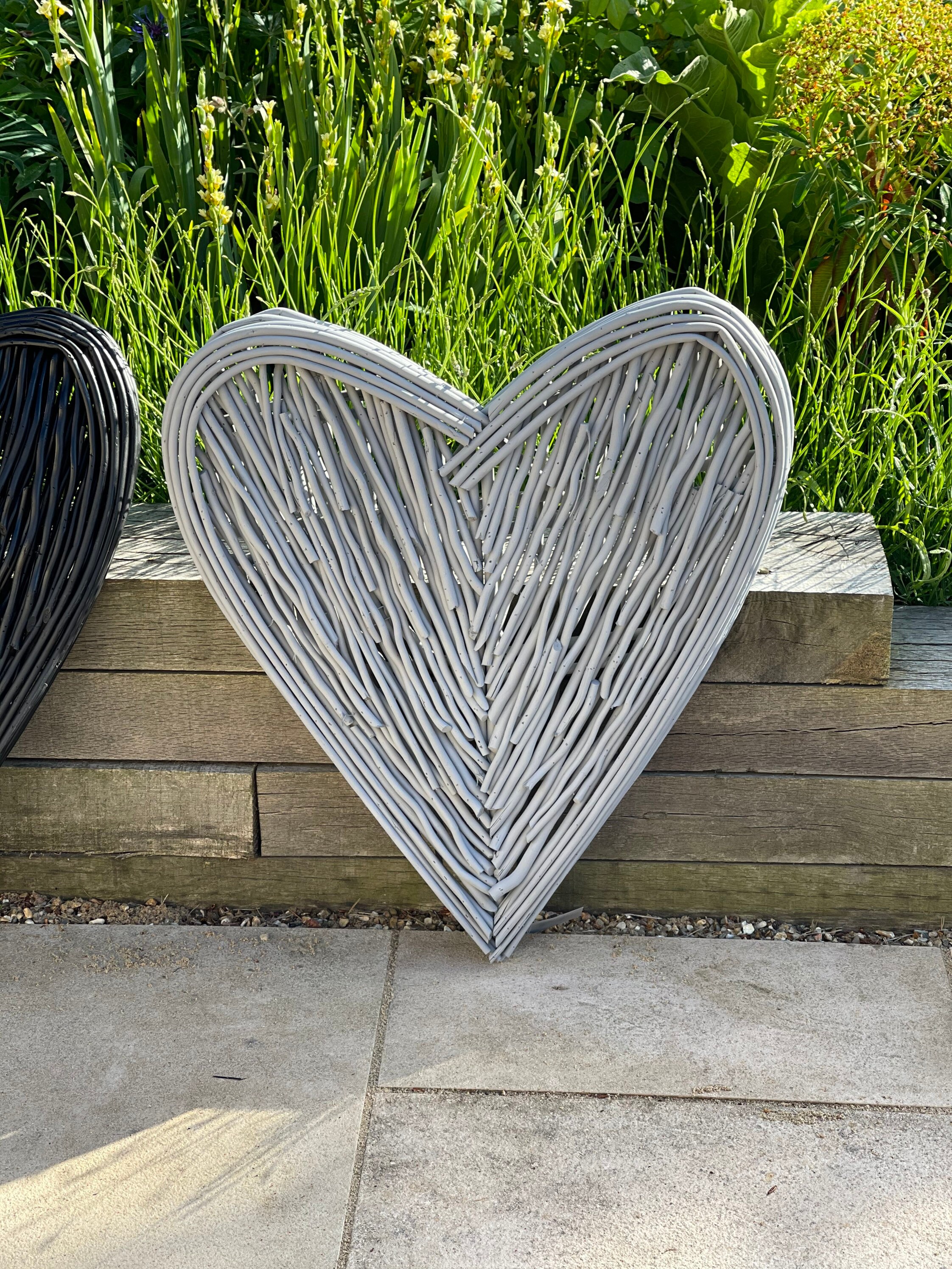 Medium Grey Wicker Heart 70cm Etsy