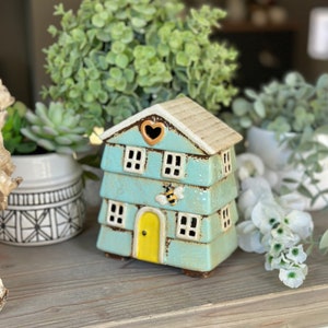 Ceramic Beehive House Aqua Tea light image 6