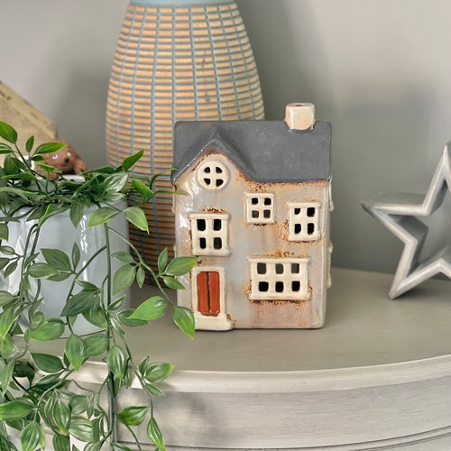 Midene Ceramic House Tea Light Candle Holder Home Decor Etsy
