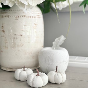 White Linen Pumpkins Set of 3 image 2