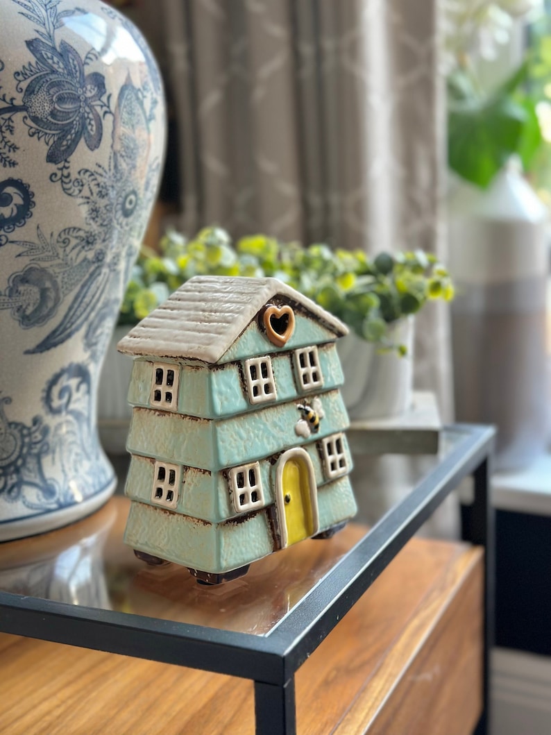 Ceramic Beehive House Aqua Tea light image 1