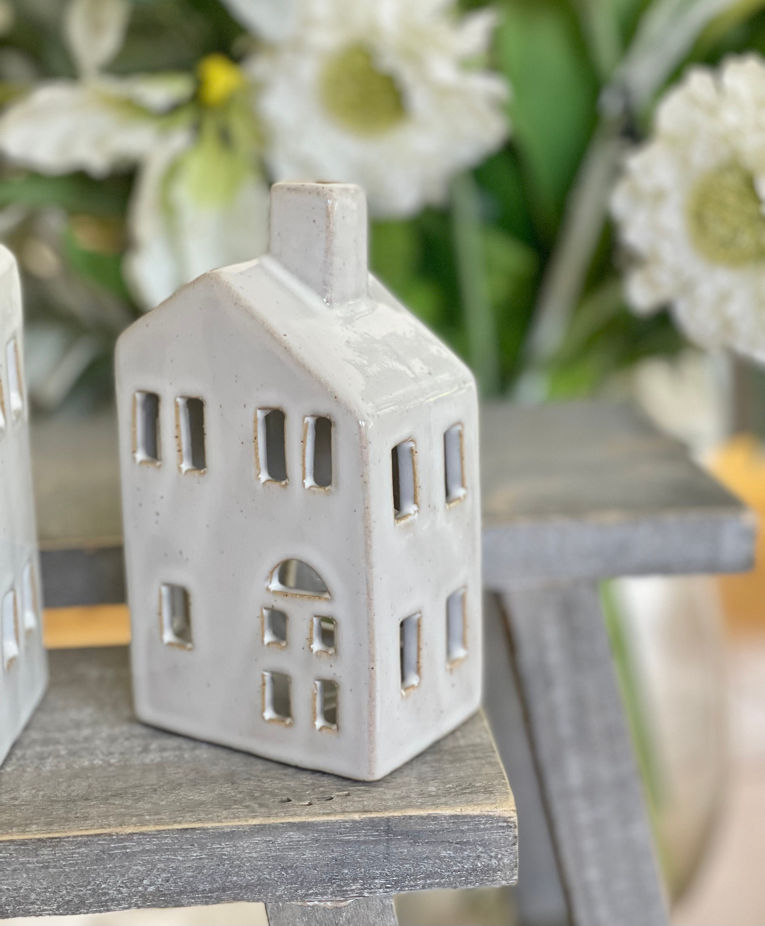 Glazed Ceramic Tea Light House Available in 3 Sizes Etsy UK