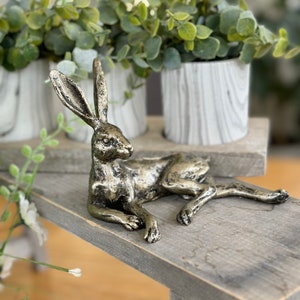 Bronzed Ornamental Lounging Hare