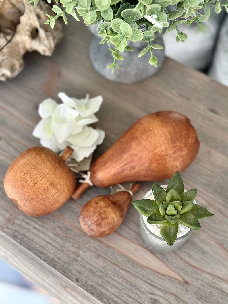 Solid Wooden Fruit Selection of Apple and Pears image 2