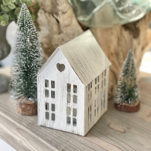 Ceramic Heart House Tea Light White or Grey Etsy UK