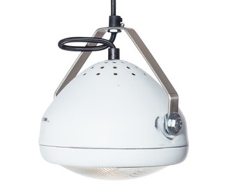 No.5 vintage headlight in white – hanging lamp – spotlight - industrial lighting