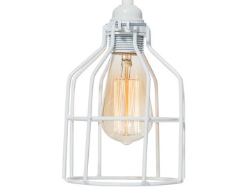 No.15 Industrial Pendant in white - Cage Lamp